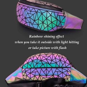Fanny Pack for Women Men Belt Bag Luminous Holographic Sling Bag Waist Pack